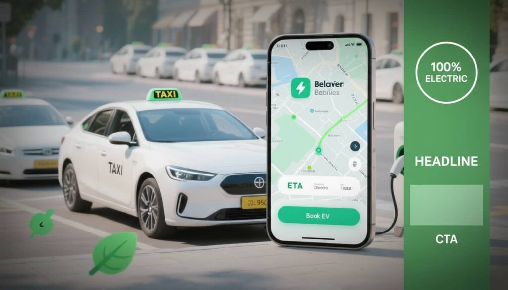 elektricno-taxi-vozilo-priključeno-na-punjač-korak-ka-odrzivom-razvoju